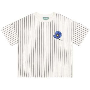 T-Shirt - Exclusive Edition - Creme/sortstribet M. Blomst - Kenzo - 14 År (164) - T-Shirt