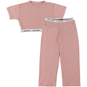 Klein Nattøj - Rib - Modal - Velvet Pink - Calvin Klein - 8-10 År (128-140) - Nattøj 2-Delt