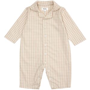 Lalaby Natdragt - Classic - Beige Gingham - Lalaby - 1 År (80) - Natdragt