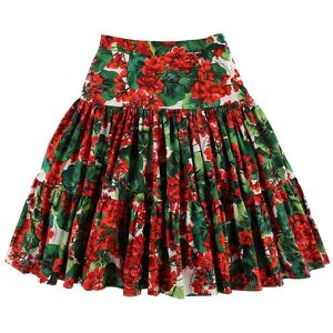 Dolce & Gabbana Nederdel - Portofino - Rød/grøn M. Blomster - Dolce & Gabbana - 5 År (110) - Nederdel