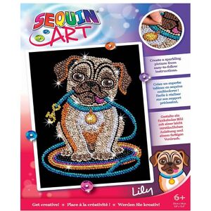 Sequin Art Pailletbillede - Lily - Mops - Sequin Art - Onesize - Kreasæt