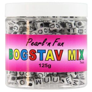 N Fun Perler - Bogstaver - 125 Gram - Sort/hvid - Pearl N Fun - Onesize - Perler