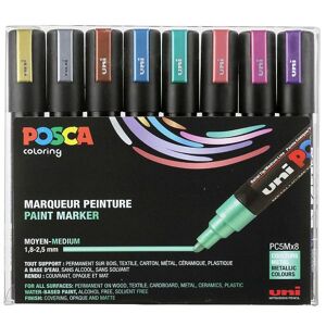 Posca Tuscher - Pc-5m - 8 Stk. - Metallisk Multifarvet - Posca - Onesize - Tusch