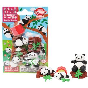 Iwako Viskelædere - Panda Familie - 9 Dele - Iwako - Onesize - Viskelæder