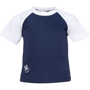 Petit Crabe Badebluse - Raglan - Uv50+ - Blue/white - Petit Crabe - 7-8 År (122-128) - Badetøj