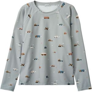 Liewood Badebluse - Noah - Uv40+ - Vehicles/dove Blue - Liewood - 4 År (104) - Badetøj