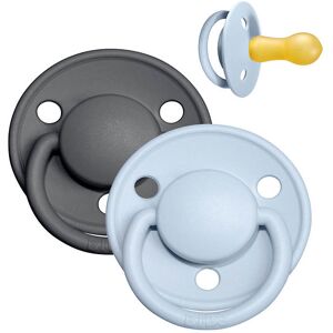 Bibs De Lux Sutter - Str. 2 - 2-Pak - Rund - Iron/baby Blue - Bibs - 6-18 Mdr - Sutter