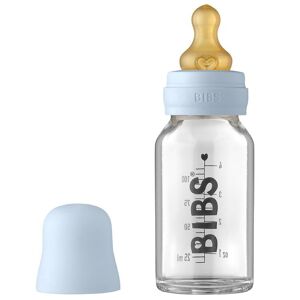 Bibs Sutteflaske - Glas - 110 Ml - Naturgummi - Baby Blue - Onesize - Bibs Sutteflaske