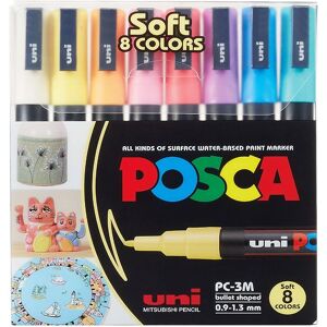 Posca Tuscher - Pc-3m - 8 Stk. - Afdæmpede Farver - Posca - Onesize - Tusch