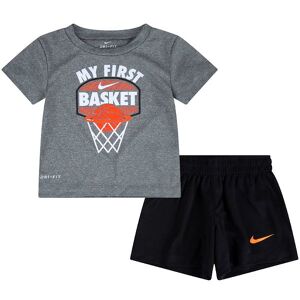 Nike Shortssæt - T-Shirt/shorts - My First Basket - Sort/grå - 12 Mdr - Nike T-Shirt