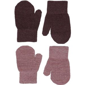 Celavi Luffer - Uld/polyester - 2-Pak - Rose Brown M. Glimmer - Celavi - 1-2 År (80-92) - Vanter/luffer