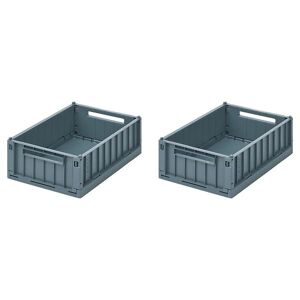 Liewood Foldekasser - 25x18x9,5 Cm - Small - 2-Pak - Whale Blue - Liewood - Onesize - Foldekasse