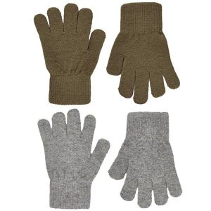 Celavi Handsker - Uld/nylon - 2-Pak - Military Olive/gråmeleret - Celavi - 7-12 År (122-152) - Handsker