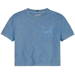 Tommy Hilfiger T-Shirt - Script Pocket - Blue Crush - Tommy Hilfiger - 5 År (110) - T-Shirt