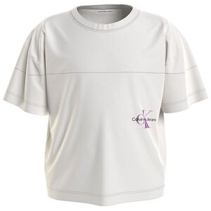 Klein T-Shirt - Monogram Off Placed T-Shirt - Ivory - Calvin Klein - 10 År (140) - T-Shirt