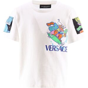 Versace T-Shirt - Hvid M. Print/lommer - Versace - 4 År (104) - T-Shirt