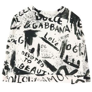 Dolce & Gabbana Sweatshirt - Dg Next - Hvid/sort M. Perler - Dolce & Gabbana - 10 År (140) - Sweatshirt