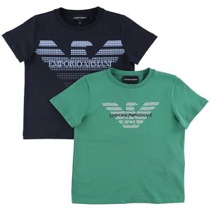 Giorgio Armani Emporio Armani T-Shirts - 2-Pak - Grøn/navy M. Logo - Emporio Armani - 10 År (140) - T-Shirt