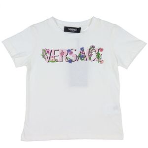 Versace T-Shirt - Hvid/rosa M. Blomster - Versace - 4 År (104) - T-Shirt