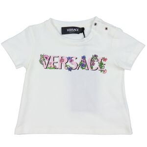 Versace T-Shirt - Hvid/rosa M. Blomster - Versace - 24 Mdr - T-Shirt