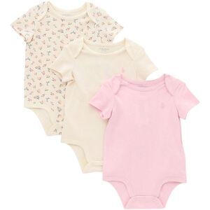 Polo Ralph Lauren Body K/æ - 3 Pak - Rosa/hvid/creme M. Blomster - Polo Ralph Lauren - 68 - Body K/æ