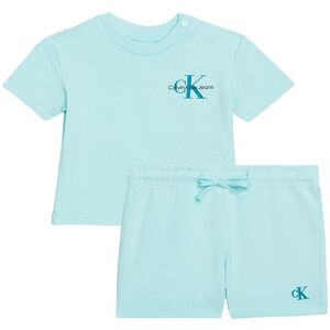 Klein Sæt - T-Shirt/ Shorts - Monogram Logo - Blue Tint - Calvin Klein - 62 - T-Shirt