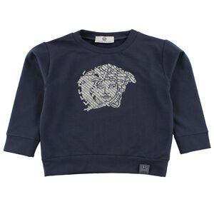Young Versace Sweatshirt - Støvet Blå M. Sølv Logo - Versace - 6 År (116) - Sweatshirt