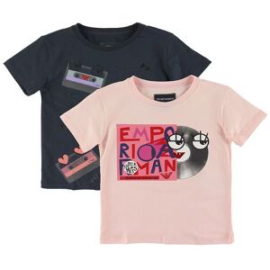 Giorgio Armani Emporio Armani T-Shirts - 2-Pak - Navy/rosa M. Print - Emporio Armani - 10 År (140) - T-Shirt