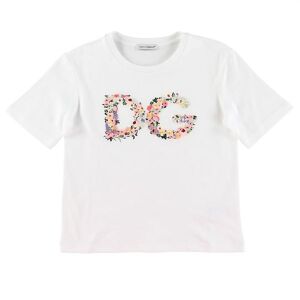 Dolce & Gabbana T-Shirt - Country - Hvid M. Blommabroder - Dolce & Gabbana - 4 År (104) - T-Shirt