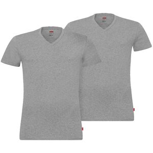 Levis T-Shirt - V Neck - 2-Pak - Middle Grey Melange - Levis - S - Small - T-Shirt