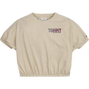 Tommy Hilfiger T-Shirt - Cropped - Tommy Embro - Savannah Sand - Tommy Hilfiger - 12 År (152) - T-Shirt