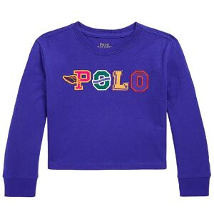 Polo Ralph Lauren Bluse - Cropped - Blå M. Tekst - Polo Ralph Lauren - 6 År (116) - Bluse