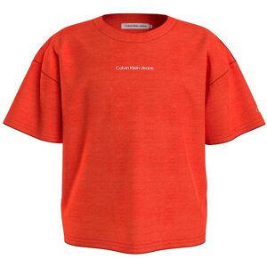 Klein T-Shirt - Logo Boxy - Coral Orange - Calvin Klein - 8 År (128) - T-Shirt