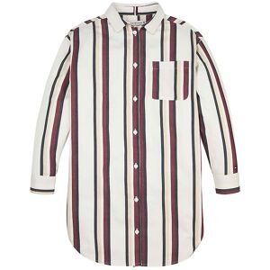 Tommy Hilfiger Skjortekjole - Global Stripe - Ivory/red White  - Tommy Hilfiger - 12 År (152) - Skjorte