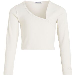 Klein Bluse - Cropped - Rib - Ivory - Calvin Klein - 16 År (176) - Bluse