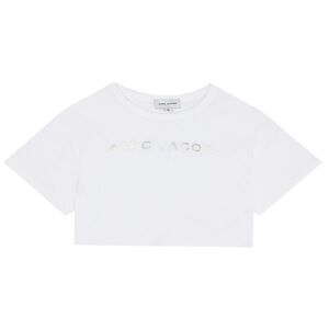 Little Marc Jacobs T-Shirt - Cropped - Hvid M. Sølv - Little Marc Jacobs - 12 År (152) - T-Shirt