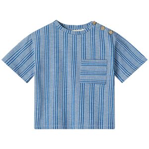 Fliink T-Shirt - Miro - Cloud Dancer/mazerine Blue Stripe - Fliink - 110 - T-Shirt