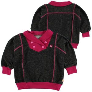 Katvig Sweatshirt - Sortmeleret M. Mørk Pink - 2 År (92) - Katvig Sweatshirt