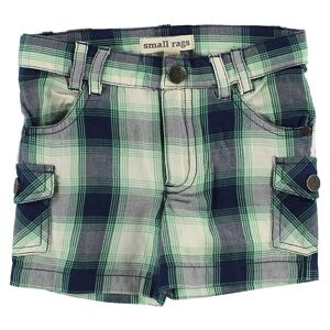 Small Rags Shorts - Navy/grøn/hvid - Small Rags - 62 - Shorts