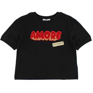 Dolce & Gabbana T-Shirt - Sort M. Amore - Dolce & Gabbana - 8 År (128) - T-Shirt