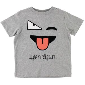 Fendi Kids T-Shirt - Gråmeleret M. Ansigt - Fendi - 4 År (104) - T-Shirt