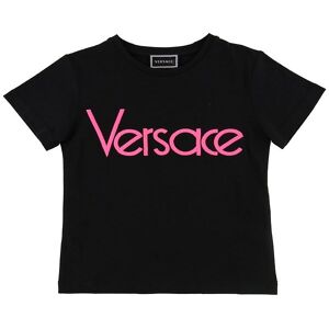 Versace T-Shirt - Sort/neonpink M. Tekst - Versace - 6 År (116) - T-Shirt