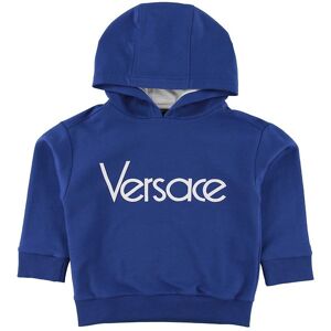Versace Hættetrøje - Blå/hvid M. Logo - Versace - 8 År (128) - Hættetrøje