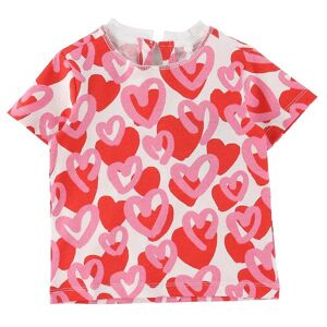 Stella Mccartney Kids T-Shirt - Hvid/rød M. Hjerter - Stella Mccartney Kids - 14 År (164) - T-Shirt