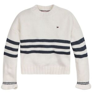 Tommy Hilfiger Bluse - Strik - Prep Stripe Sweater - Ivory Pedal - Tommy Hilfiger - 8 År (128) - Bluse