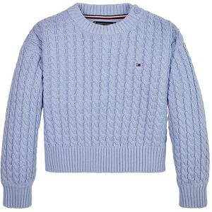 Tommy Hilfiger Bluse - Strik - Cable Sweater - Pearly Blue - Tommy Hilfiger - 14 År (164) - Bluse