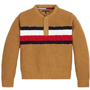 Tommy Hilfiger Bluse - Strik - Global Stripe Henley - Vintage Br - Tommy Hilfiger - 12 År (152) - Bluse