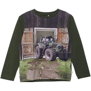 Minymo T-Shirt - Forest Night M. Traktor - Minymo - 6 År (116) - Bluse