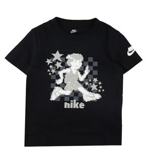 Nike T-Shirt - Sort M. Pixeleret Print - 5 År (110) - Nike T-Shirt