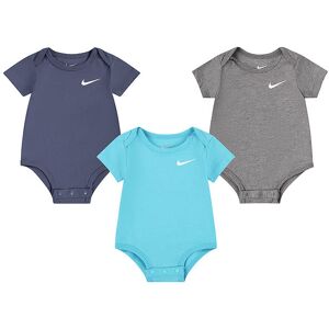 Nike Bodyer K/æ - Swoosh - 3-Pak - Blå/grå - Nike - 3 Mdr - Body K/æ